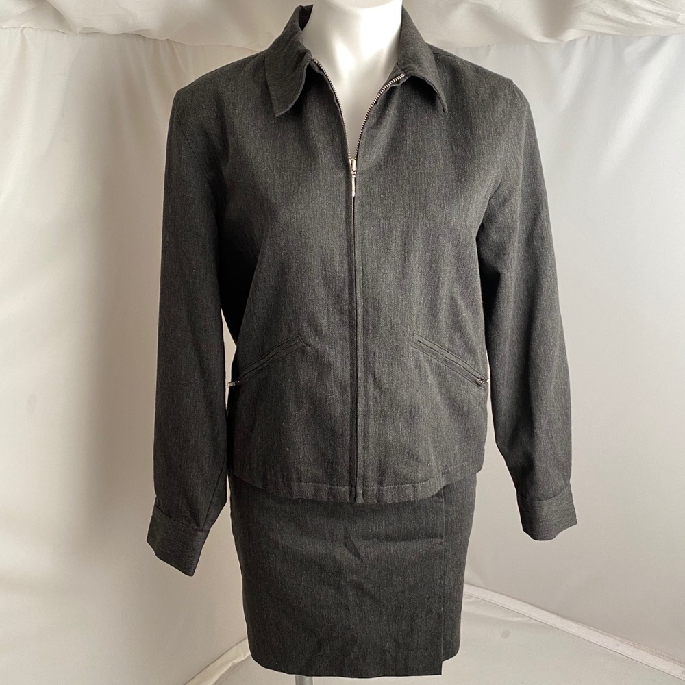 Gap dark gray full zip jacket and skirt suit set M/6
